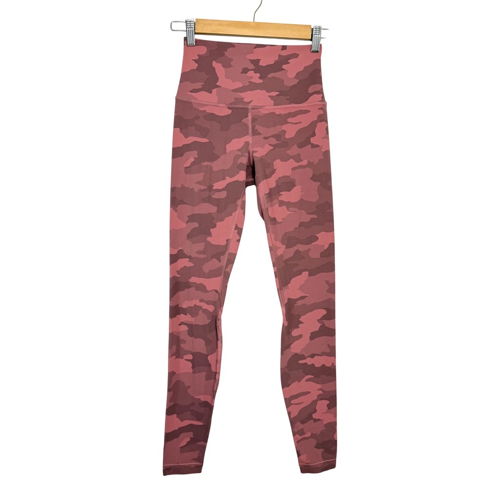 Lululemon Align High Rise Leggings 4 Camo Brier Rose Multi Pink LW5DM6S